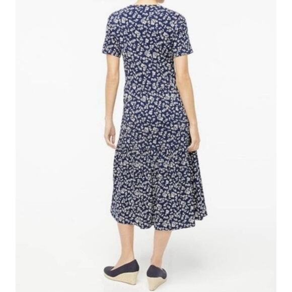 NWT J Crew Factory Womens Tiered Knit Midi Dress XXL Floral Cottagecore Cotton - Picture 3 of 14